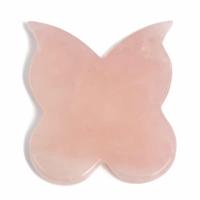 Guasha Schraper Rozenkwarts Vlinder (90 mm) - thumbnail
