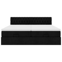 Ottoman bed met matrassen en LED's 180x200cm stof zwart - thumbnail