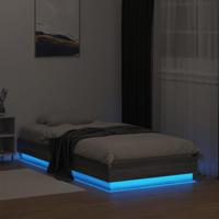 Bedframe met LED-verlichting grijs sonoma eikenkleur 75x190 cm - thumbnail