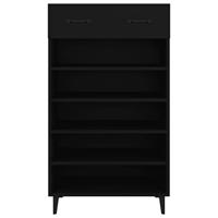Schoenenkast 60x35x105 cm bewerkt hout zwart - thumbnail