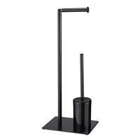 Sealskin Tube Toiletbutler met Toiletrolhouder, Reserverolhouder en Toiletborstel met Houder Vrijstaand Zwart - thumbnail