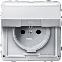 Merten MEG2612-7260 Wandcontactdoos AquaDesign Aluminium 1 stuk(s) - thumbnail