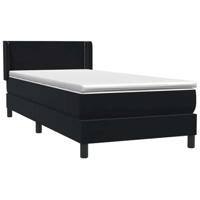 Boxspring met matras fluweel zwart 90x210 cm - thumbnail
