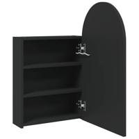 Badkamerkast met spiegel en LED gebogen 42x13x70 cm zwart - thumbnail