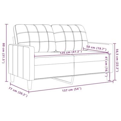 Tweezitsbank 120 cm fluweel lichtgrijs