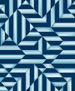 Dutch Wallcoverings Behang Galactik Ruit/Streep Blauw L858-01