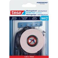 Tesa Powerbond montagetape Tegels en Metaal, 19 mm x 1,5 m - thumbnail
