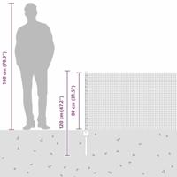 VidaXL Hek met paal grijs 0,8 x 10 m staal en pvc - thumbnail