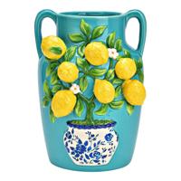 Vaas met 3D-citroendecor van keramiek, kleurig (B/H/D) 20x26x20cm - thumbnail