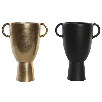 Vaas DKD Home Decor 23 x 16 x 29 cm Zwart Gouden Aluminium Modern (2 Stuks) Vaas DKD Home Decor 23 x 16 x 29 cm Zwart Gouden Aluminium Modern (2 Stuks)