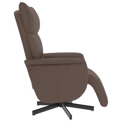 Fauteuil verstelbaar met voetensteun kunstleer bruin