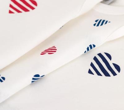 Set van 3 tanktops met gestreepte harten voor baby Petit Bateau wit