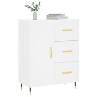 Dressoir 69,5x34x90 cm bewerkt hout wit - thumbnail