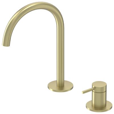IVY Bond Wastafelmengkraan - 2-gats - bladmontage - uitloop - coldstart - Geborsteld mat goud PVD 6100304