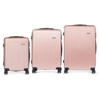 Kofferset Roze Strepen 3 Onderdelen - thumbnail