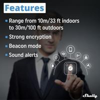 Shelly Shelly BLU Button Tough 1 Black Afstandsbediening, Toets Bluetooth Low Energy - thumbnail