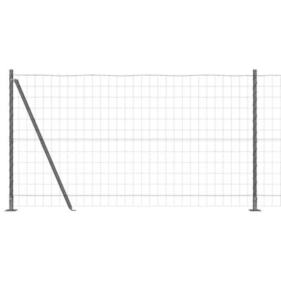 VidaXL Hek met paal grijs 1,2 x 10 m staal en pvc