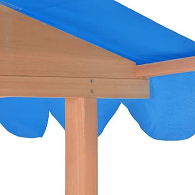 Kinderspeelhuis met zandbak UV50 vurenhout blauw - thumbnail