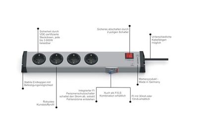 Ehmann 0221x00042301 Stekkerdoos met schakelaar 4-voudig Grijs Randaarde stekker 1 stuk(s) Ehmann 0221x00042301 Stekkerdoos met schakelaar 4-voudig Grijs Randaarde stekker 1 stuk(s)