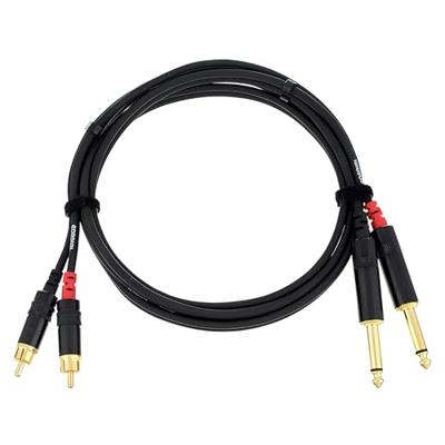 Cordial CFU1,5PC Audio Adapterkabel [2x Jackplug male 6,3 mm - 2x Cinch-stekker] 1.50 m Zwart