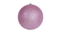 1x Roze grote decoratie kerstballen met glitter kunststof 25 cm - Kerstbal - thumbnail