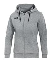 JAKO 6865D Jas Met Kap Base Dames - Lichtgrijs Gemeleerd - 36 - thumbnail