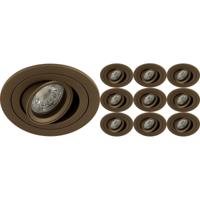 Inbouwspot 10 Pack - Sigmi Luno Pro - Rond - Brons - Kantelbaar - Zaagmaat 80mm Diameter 92mm - Incl. GU10 Fitting - thumbnail