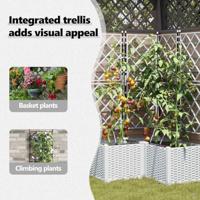 Tuin Bloempot 3 pcs Wit Staal - thumbnail