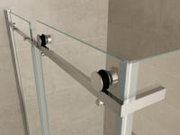 Pared cabine met 1 schuifdeur 1400 x 900 x 2000 x 8 mm nano helder glas/chroom - thumbnail