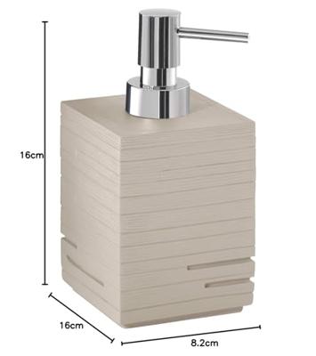 Zeepdispenser Sapho Quadrotto Vrijstaand 430 ML Polyresin Beige Sapho