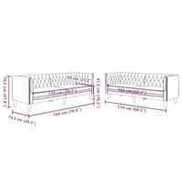 2-delige Loungeset Chesterfield-stijl kunstleer bruin - thumbnail