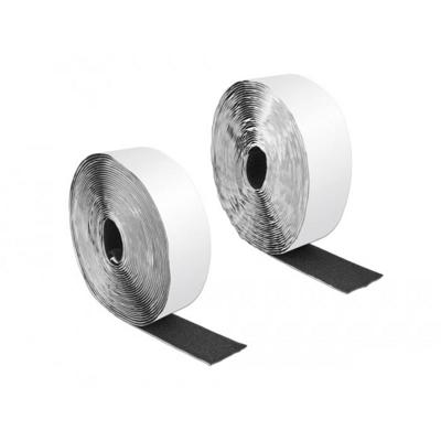 Delock 19094 Klittenband Om vast te plakken (l x b) 10 m x 50 mm Zwart 1 stuk(s)