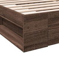 Bedframe met lade bewerkt hout bruin eikenkleurig 90x200 cm - thumbnail