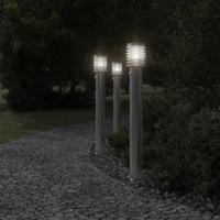Buitenvloerlampen 3 st met sensors 110 cm roestvrijstaal zilver - thumbnail