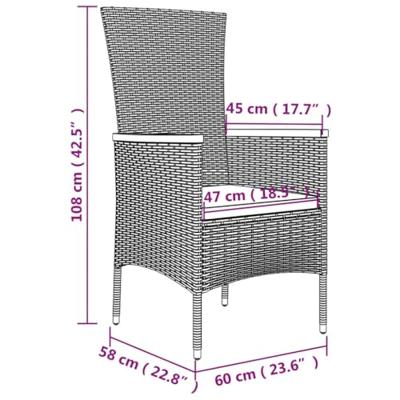 9-delige Tuinset poly rattan zwart - thumbnail