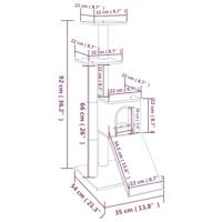 Kattenmeubel met sisal krabpalen 92 cm crmekleurig - thumbnail