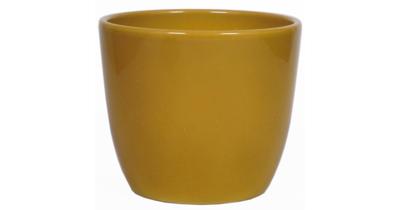 Floran Plantenpot - okergeel - glanzend - keramiek - 28 x 25 cm