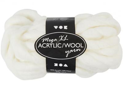 Creativ Company Xl garen van acryl, l: 15 m, afm mega, off-white, 300 gr/ 1 bol