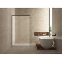 Wiesbaden Inloopdouche Square Stabilisatiestang Nano Coating 90x200 cm 10 mm Mat Zwart - thumbnail