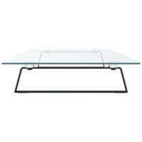 VidaXL Monitorstandaard 100x35x8 cm gehard glas en metaal zwart - thumbnail