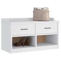 Gangbankje SANDNES wit 87x40x50 cm massief grenenhout - thumbnail