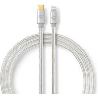 Nedis Premium 8-pins Lightning naar USB-C kabel - USB2.0 - tot 20V/3A / aluminium - 1 meter - thumbnail