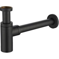 Wiesbaden Sifon Star Luxe Muurbuis met Roset 5/4" Mat-zwart - thumbnail