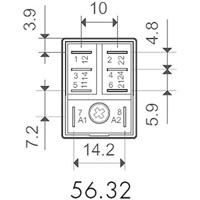 Finder 56.32.9.024.0040 Steekrelais 24 V/DC 12 A 2x wisselcontact 1 stuk(s) - thumbnail