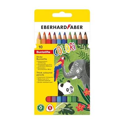Eberhard Faber EF-511409 Kleurpotlood Jumbo 10 Stuks Driekantig In Etui Eberhard Faber EF-511409 Kleurpotlood Jumbo 10 Stuks Driekantig In Etui