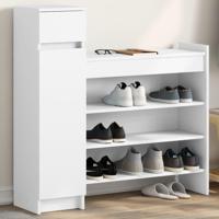 VidaXL Schoenenkast 100,5x28x100 cm bewerkt hout wit - thumbnail