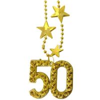 Goudkleurige ketting 50 jaar - thumbnail
