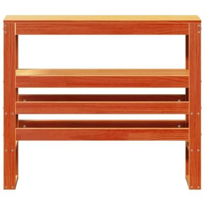 Hoofdbord met schappen 75 cm massief grenenhout wasbruin Hoofdbord met schappen 75 cm massief grenenhout wasbruin