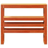 Hoofdbord met schappen 75 cm massief grenenhout wasbruin - thumbnail