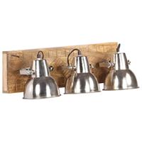 VidaXL Wandlamp industrieel e27 70x23 cm mangohout zilverkleurig - thumbnail